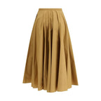 Forte_Forte Beige Cotton Long Skirt - Zeiniez