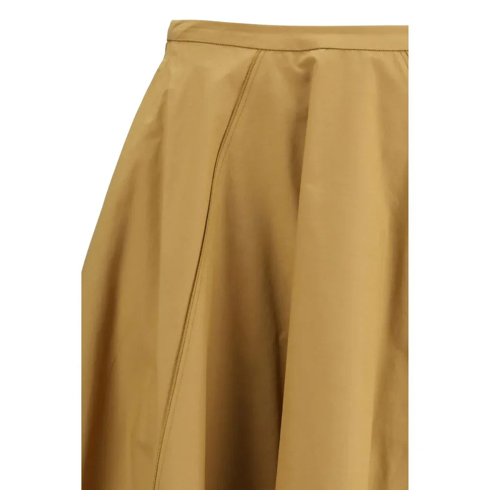 Forte_Forte Beige Cotton Long Skirt - Zeiniez