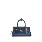 Prada Blue Calf Leather Bos Taurus Handbag