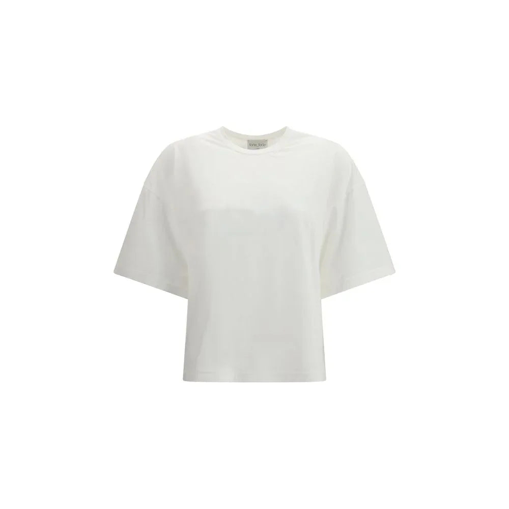 Forte_Forte White Cotton T-Shirt - Zeiniez