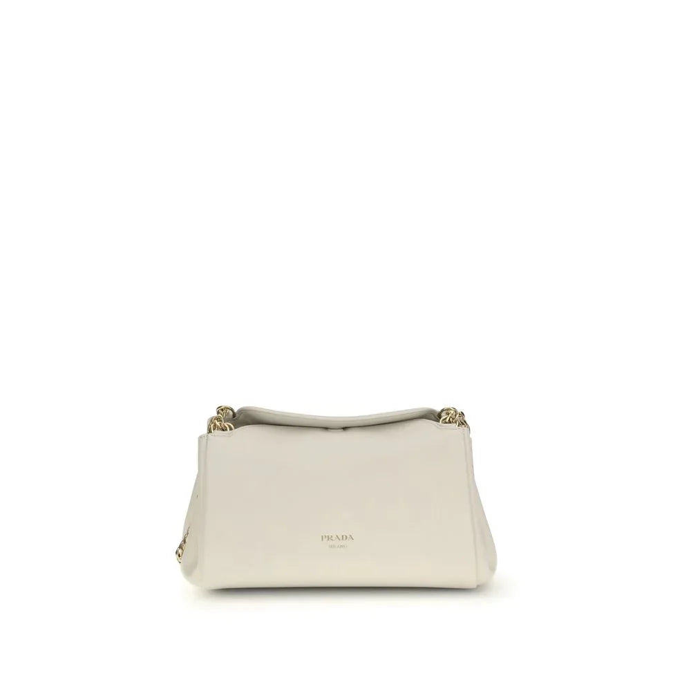 Prada White Calf Leather Bos Taurus Shoulder Bag - Zeiniez