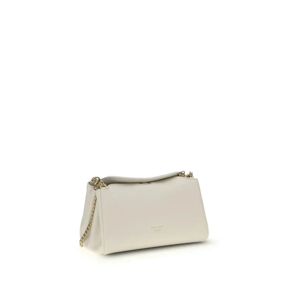 Prada White Calf Leather Bos Taurus Shoulder Bag - Zeiniez