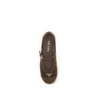 Prada Brown Cotton Ballet Flats - Zeiniez