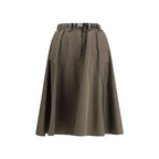 Prada Bicolor Recycled Polyester Midi Skirt - Zeiniez