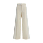 Sacai White Polyester Casual Pants