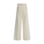 Sacai White Polyester Casual Pants