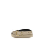 Saint Laurent Beige Calf Leather Bos Taurus Thin Belt - Zeiniez