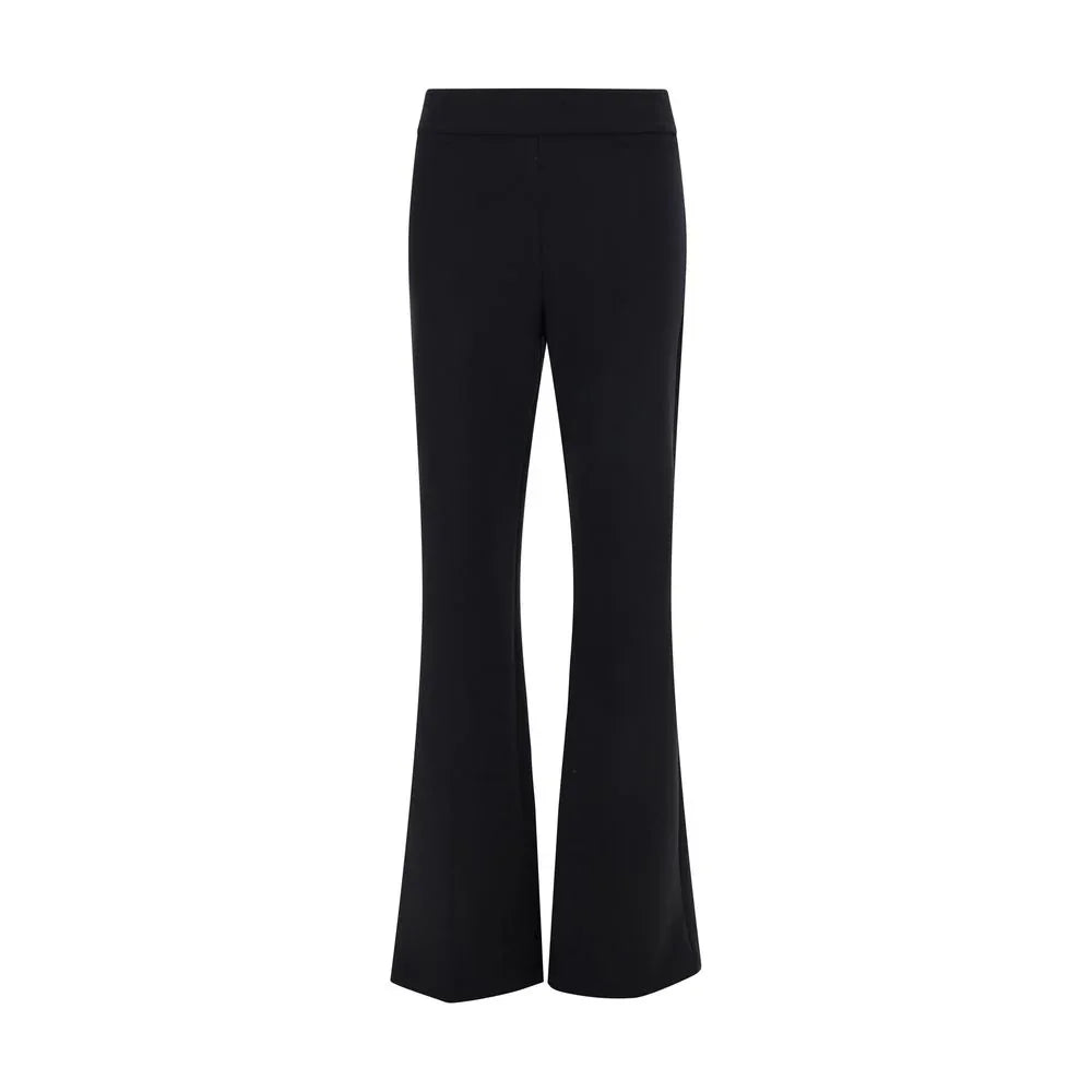 Avenue Montaigne Black Elastane Flared Pants - Zeiniez
