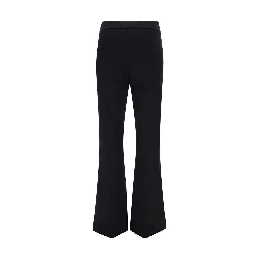 Avenue Montaigne Black Elastane Flared Pants - Zeiniez