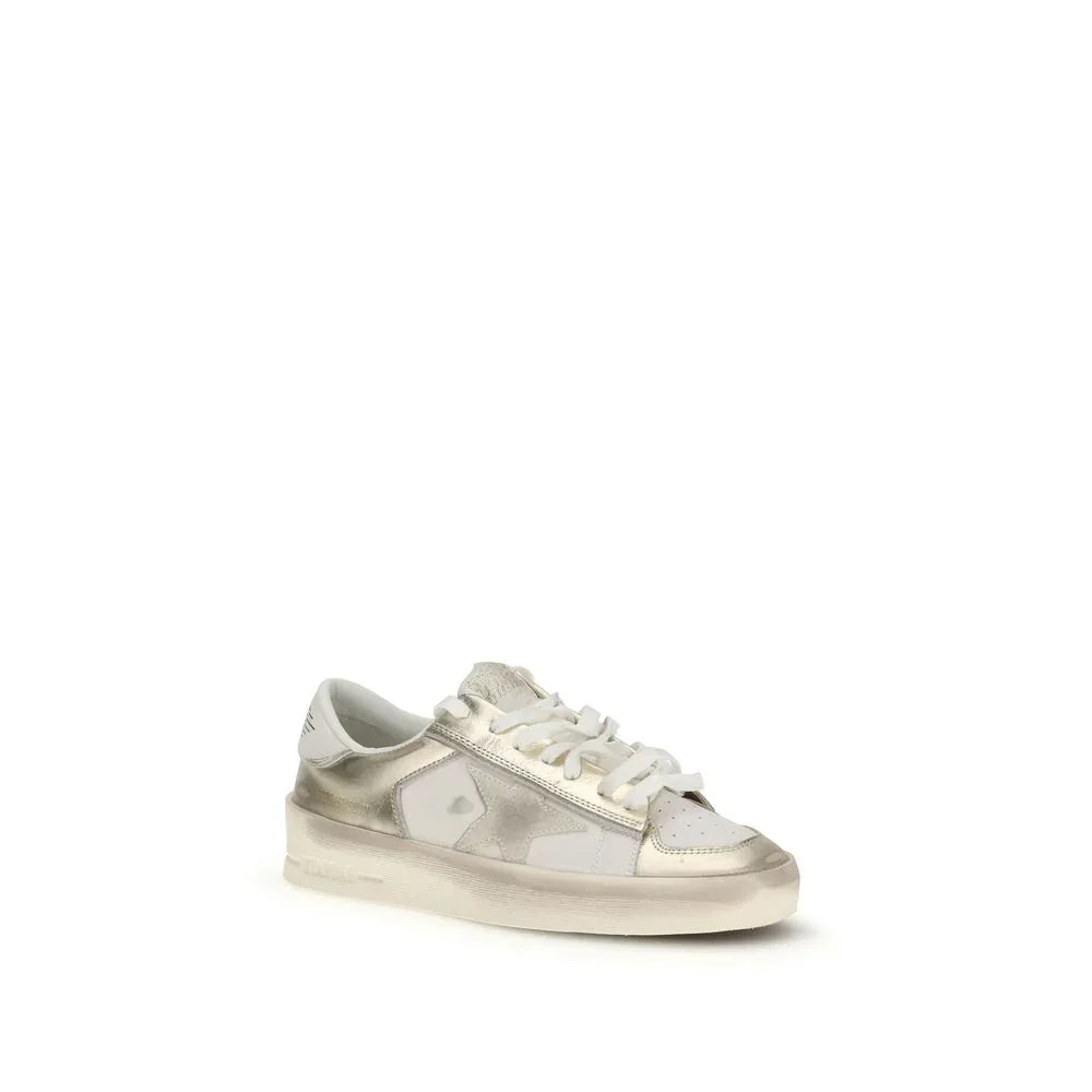 Golden Goose Gold Calf Leather Bos Taurus Low Top Sneakers - Zeiniez