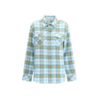 God's True Cashmere Blue Cashmere Pattern Shirt - Zeiniez