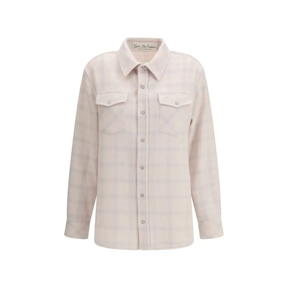 God's True Cashmere White Cashmere Pattern Shirt - Zeiniez