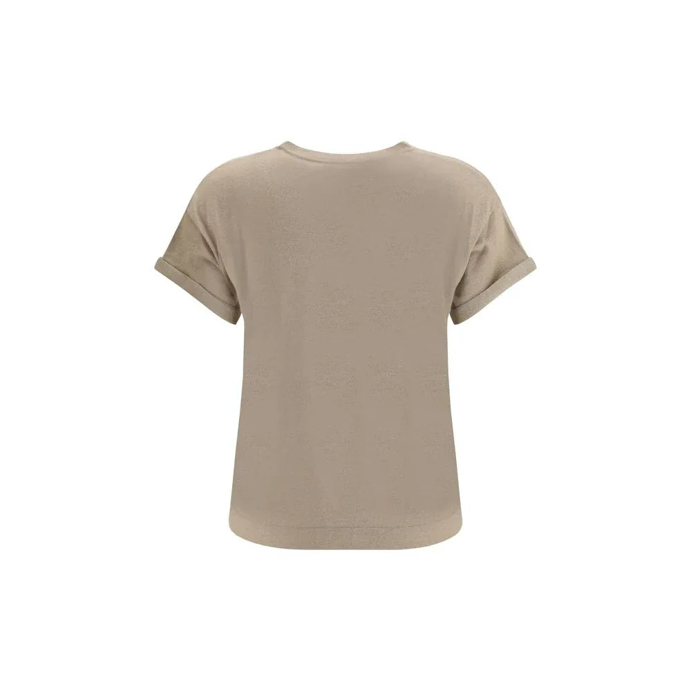 Brunello Cucinelli Beige Nylon T-Shirt - Zeiniez