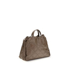 Brunello Cucinelli Gray Calf Leather Bos Taurus Handbag