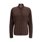 Brunello Cucinelli Brown Polyester Dress Shirt - Zeiniez