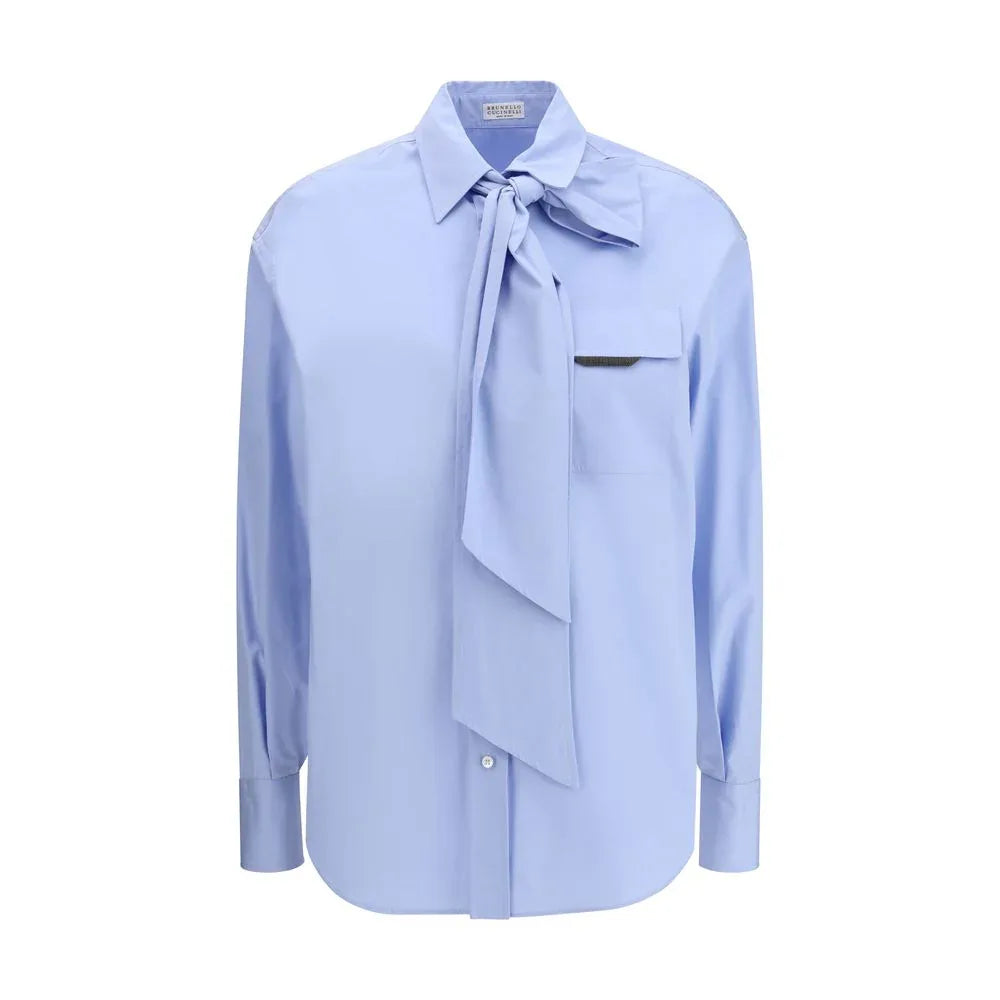 Brunello Cucinelli Blue Cotton Dress Shirt - Zeiniez