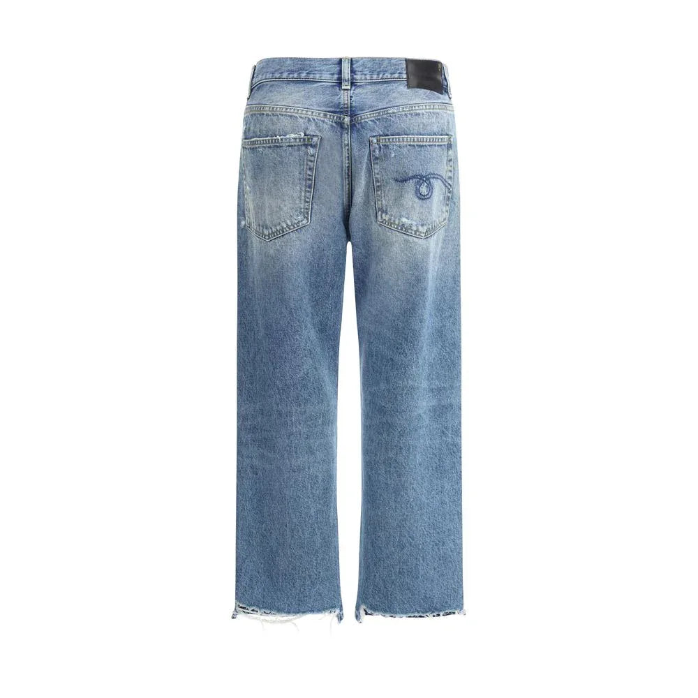 R13 Blue Cotton Boyfriend Jeans - Zeiniez