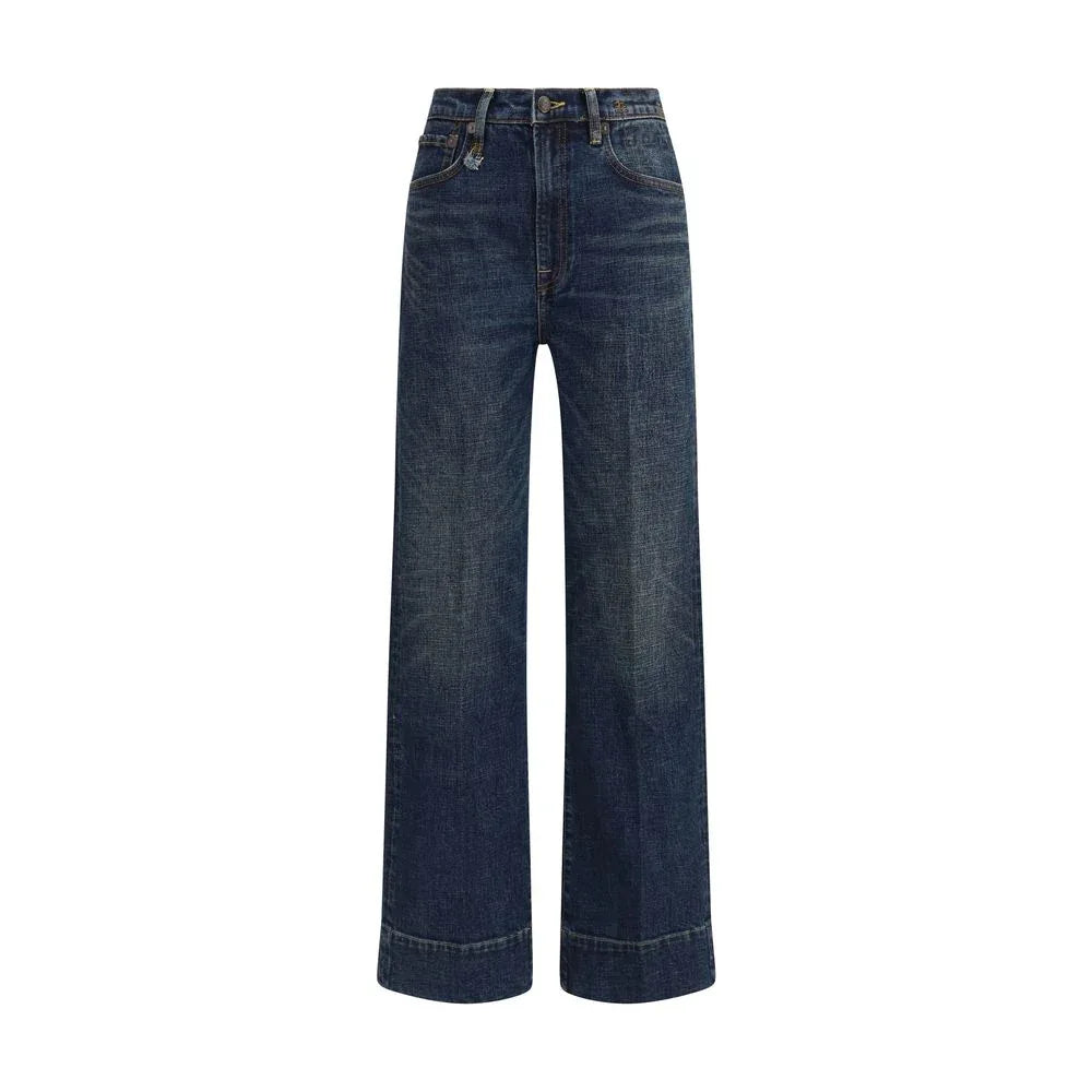 R13 Blue Cotton Straight-Leg Jeans - Zeiniez