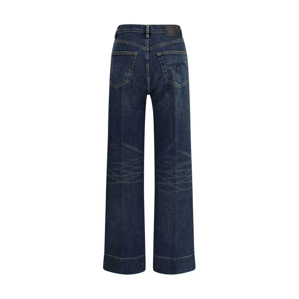 R13 Blue Cotton Straight-Leg Jeans - Zeiniez