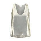 SA SU PHI Gold Silk Sleeveles T-Shirt - Zeiniez
