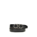 Ferragamo Black Calf Leather Bos Taurus Regular Belt - Zeiniez