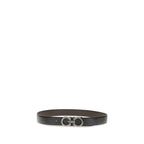 Ferragamo Black Calf Leather Bos Taurus Regular Belt - Zeiniez