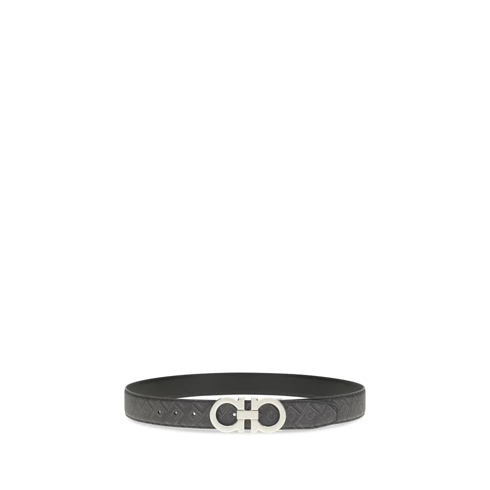 Ferragamo Black Calf Leather Bos Taurus Regular Belt - Zeiniez
