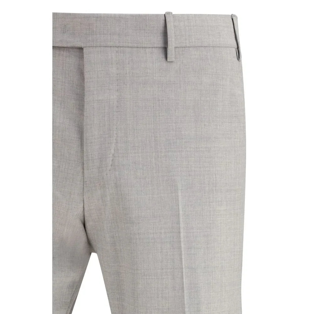 PT Torino Gray Fleece Wool Dress Pants - Zeiniez