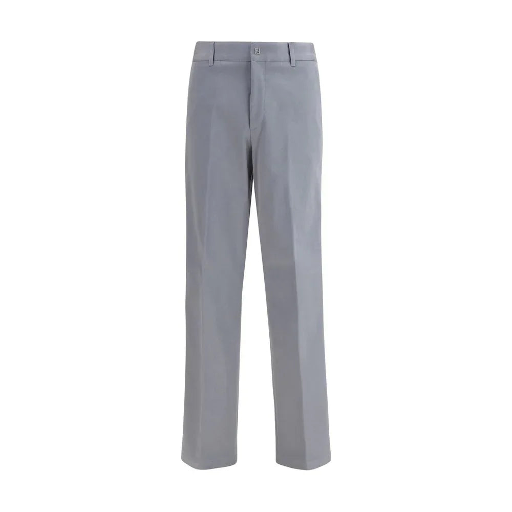 Fendi Gray Cotton Casual Pants - Zeiniez