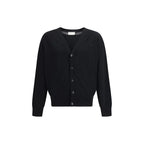 Ami Paris Black Merino Wool Cardigan - Zeiniez
