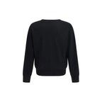 Ami Paris Black Merino Wool Cardigan - Zeiniez
