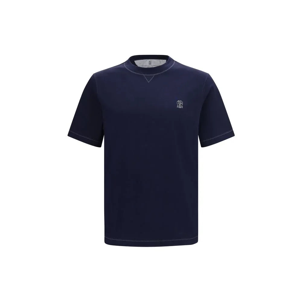 Brunello Cucinelli Blue Cotton T-Shirt - Zeiniez