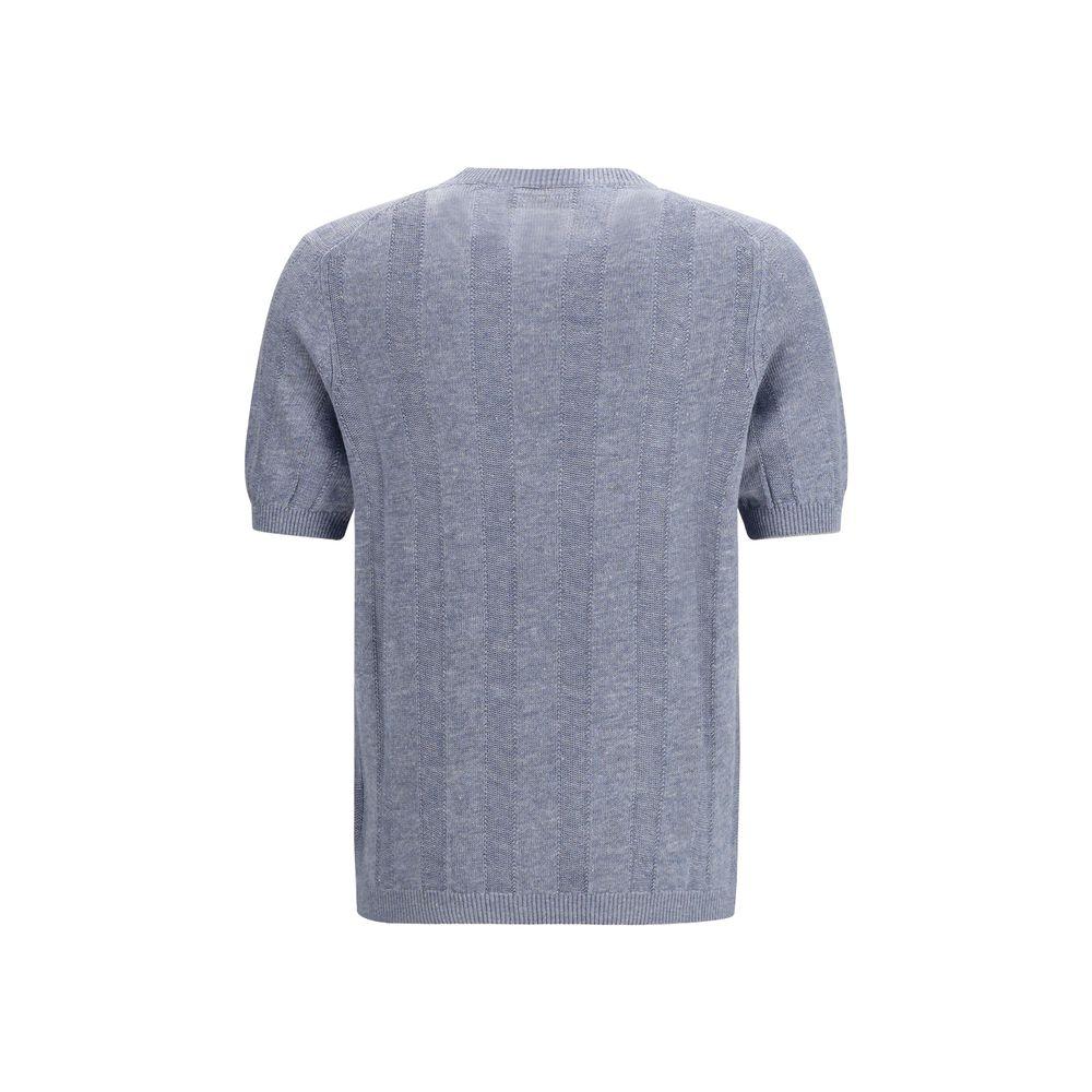 Brunello Cucinelli Blue Linen T-Shirt - Zeiniez