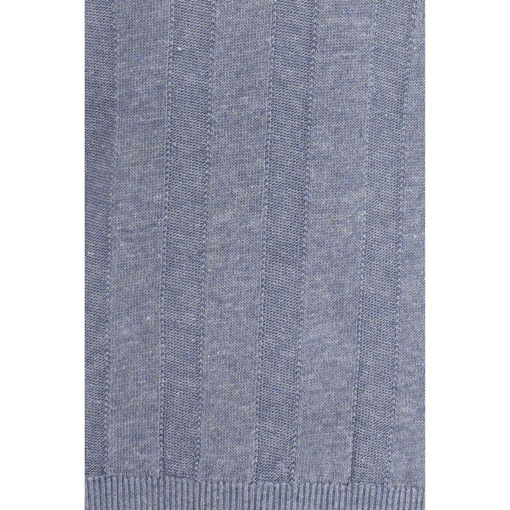 Brunello Cucinelli Blue Linen T-Shirt - Zeiniez