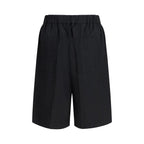 Laneus Black Viscose Bermuda Shorts