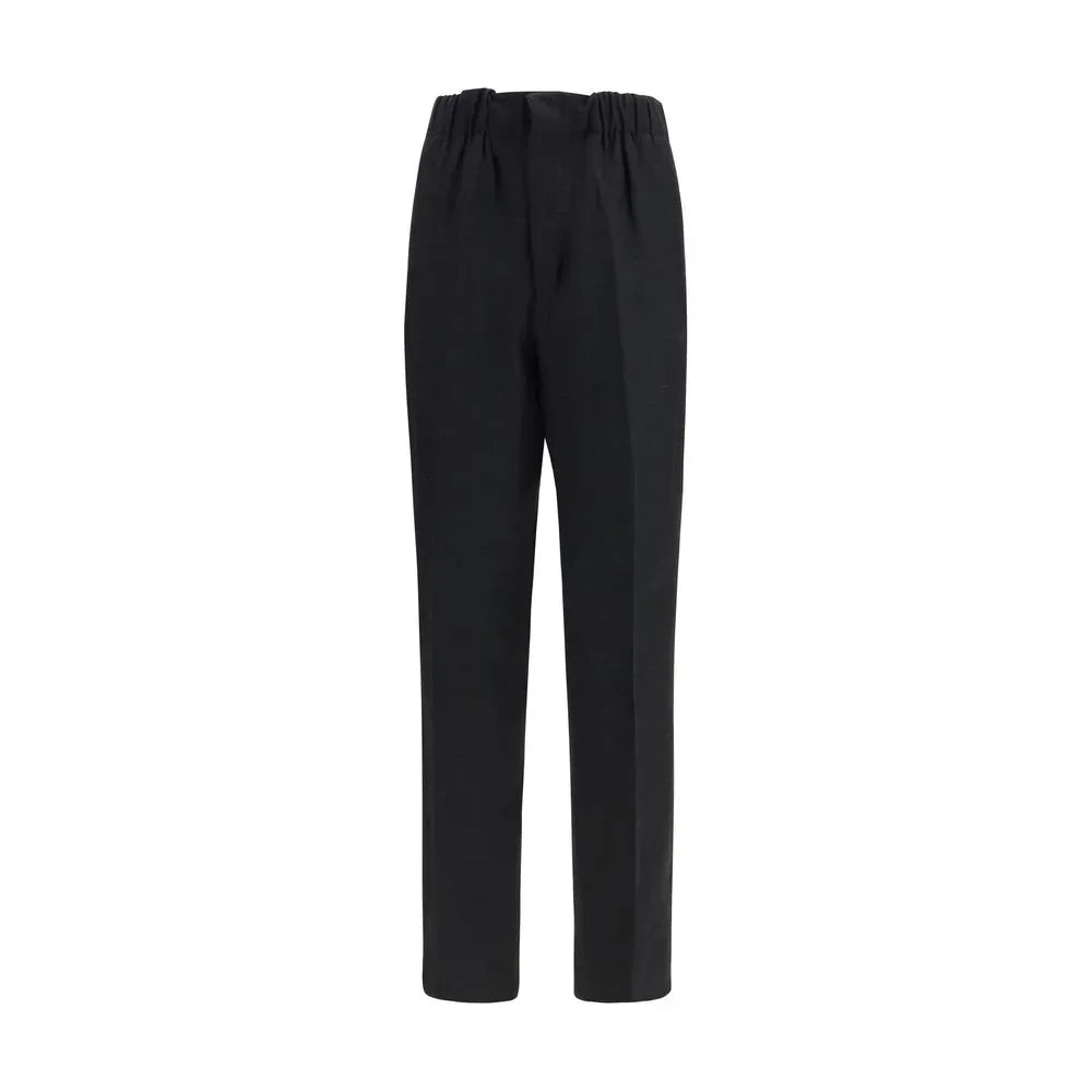 Laneus Black Viscose Casual Pants - Zeiniez