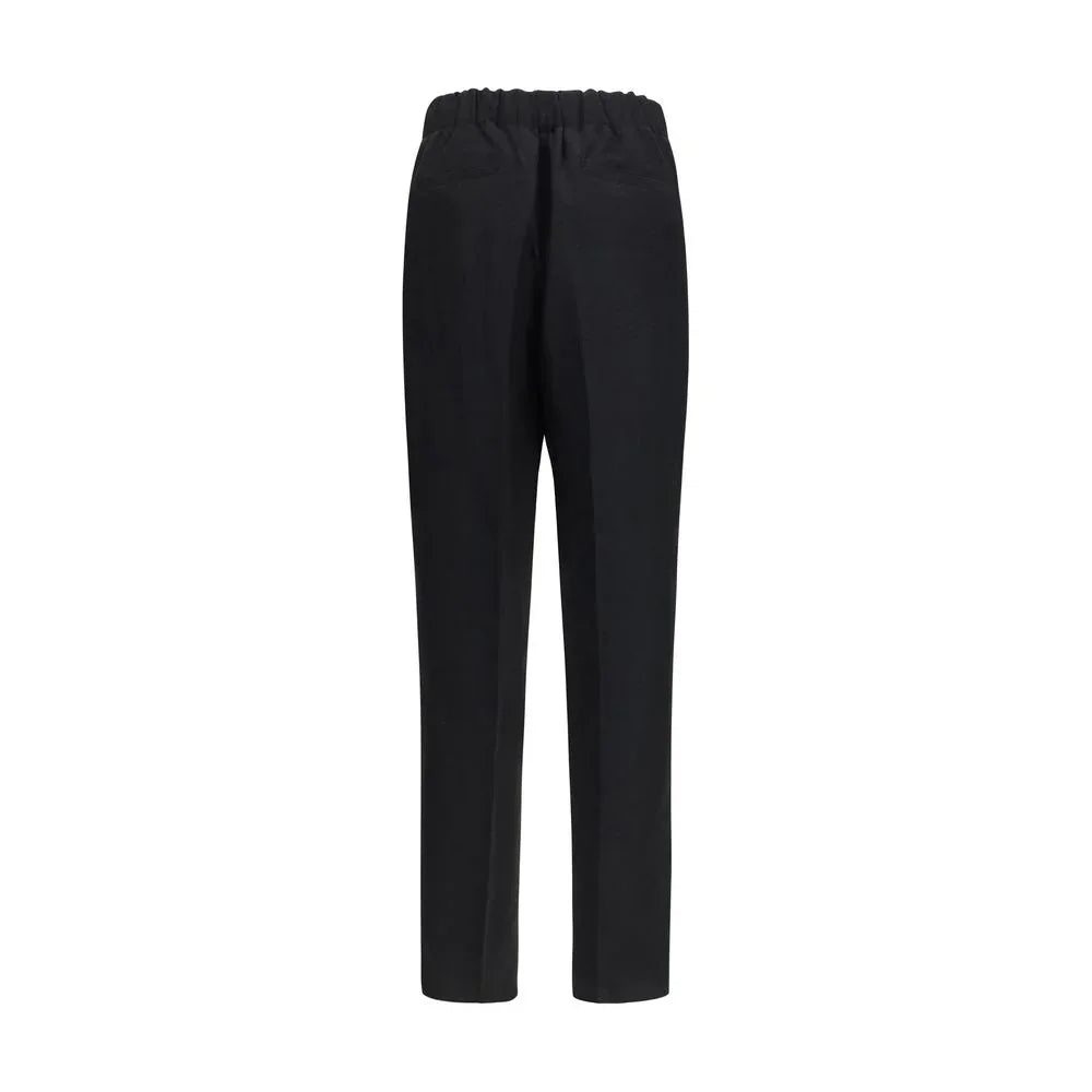 Laneus Black Viscose Casual Pants - Zeiniez