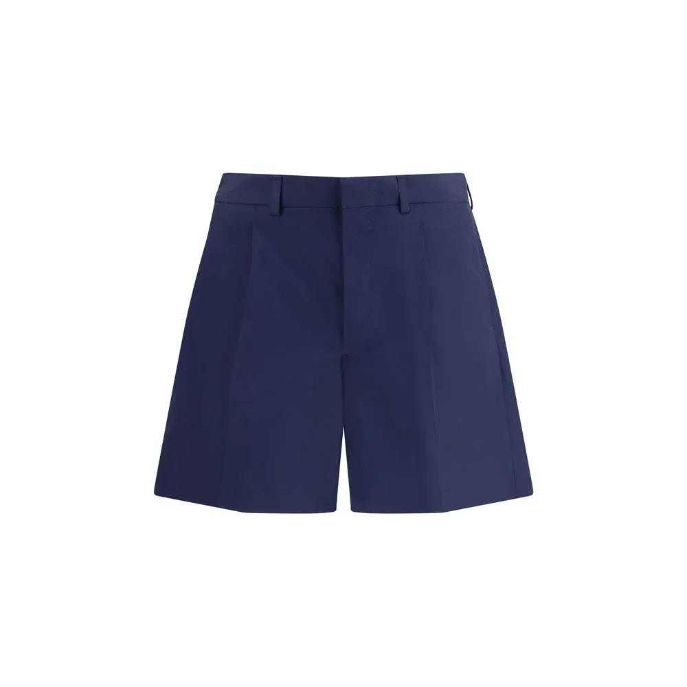 Prada Blue Cotton Bermuda Shorts - Zeiniez