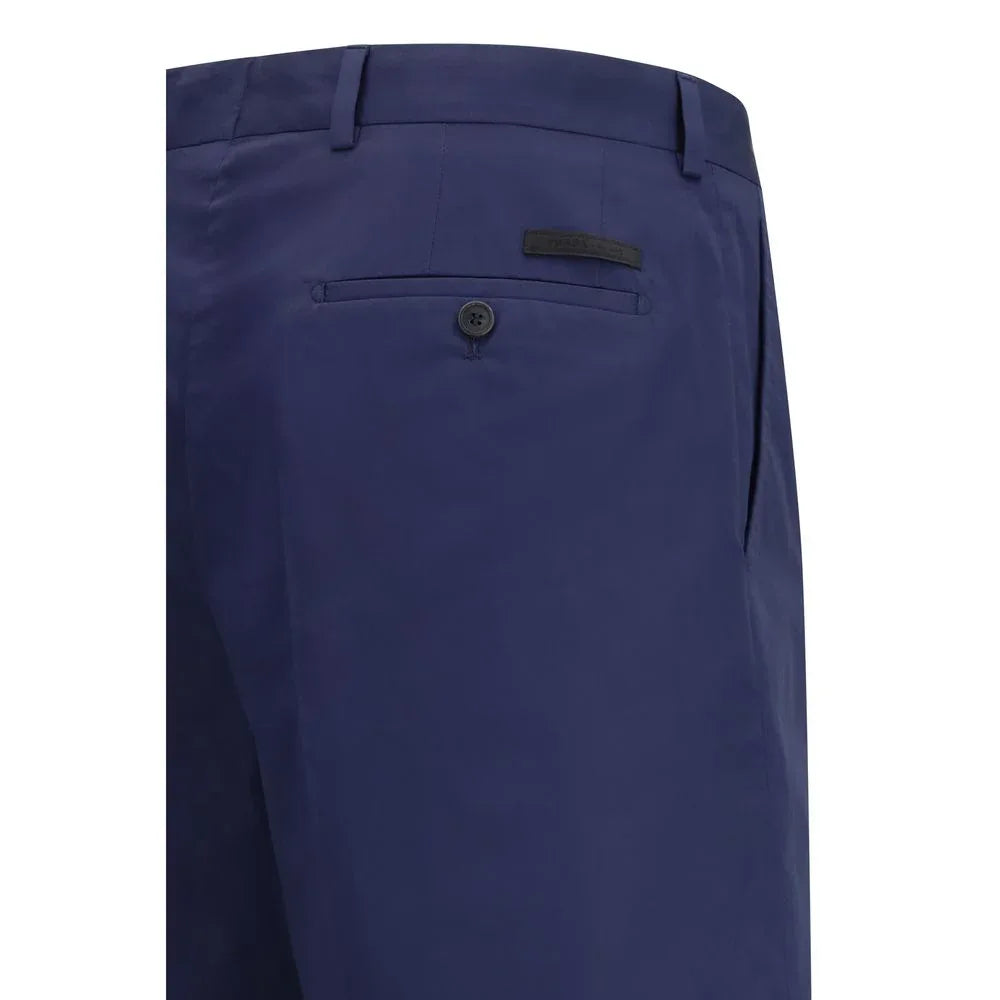 Prada Blue Cotton Bermuda Shorts - Zeiniez