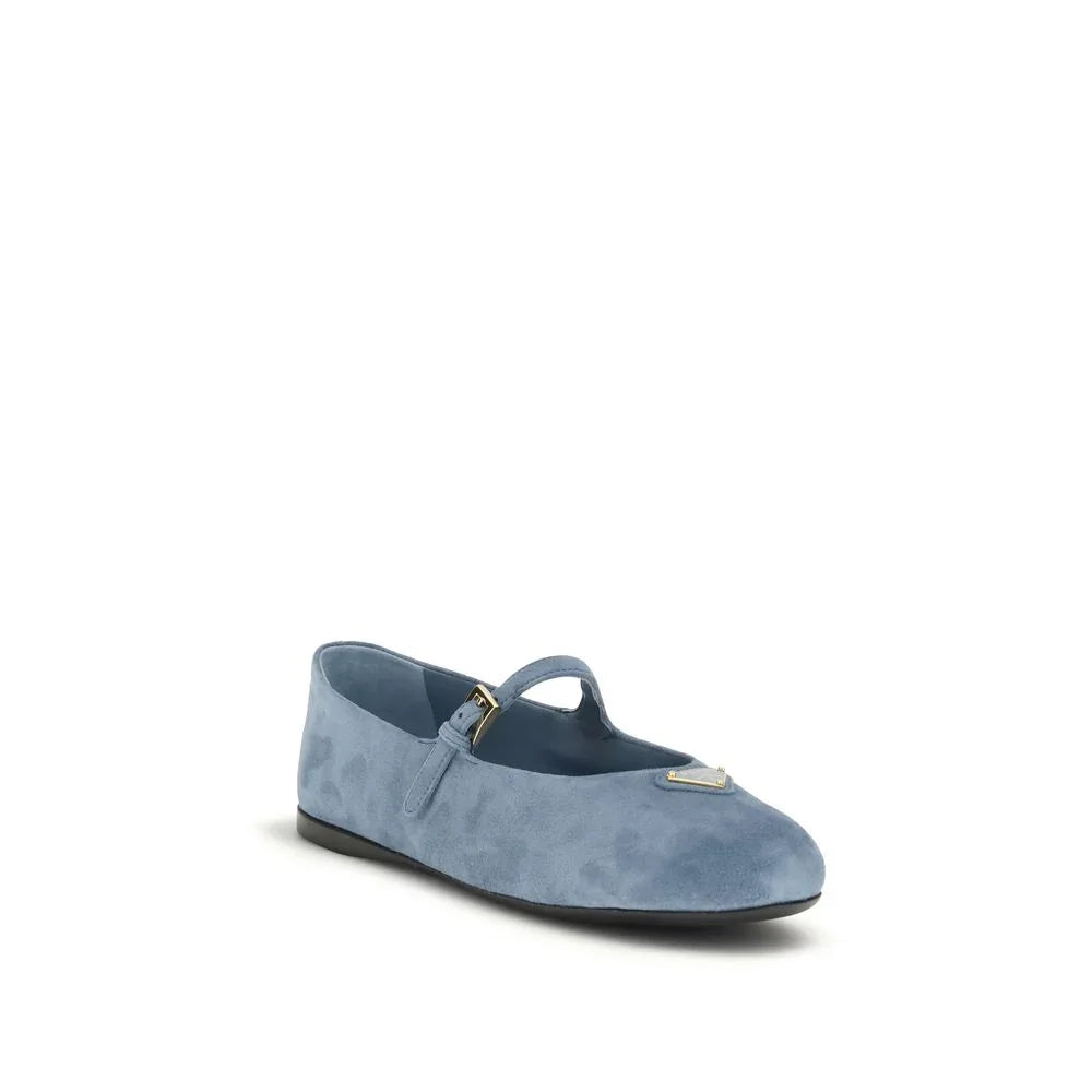 Prada Blue Goatskin Ballet Flats - Zeiniez