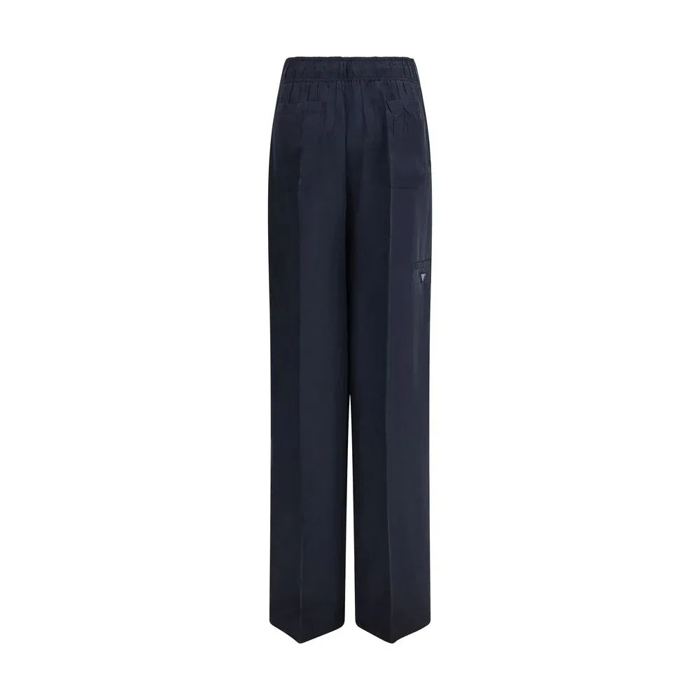 Prada Blue Silk Casual Pants - Zeiniez