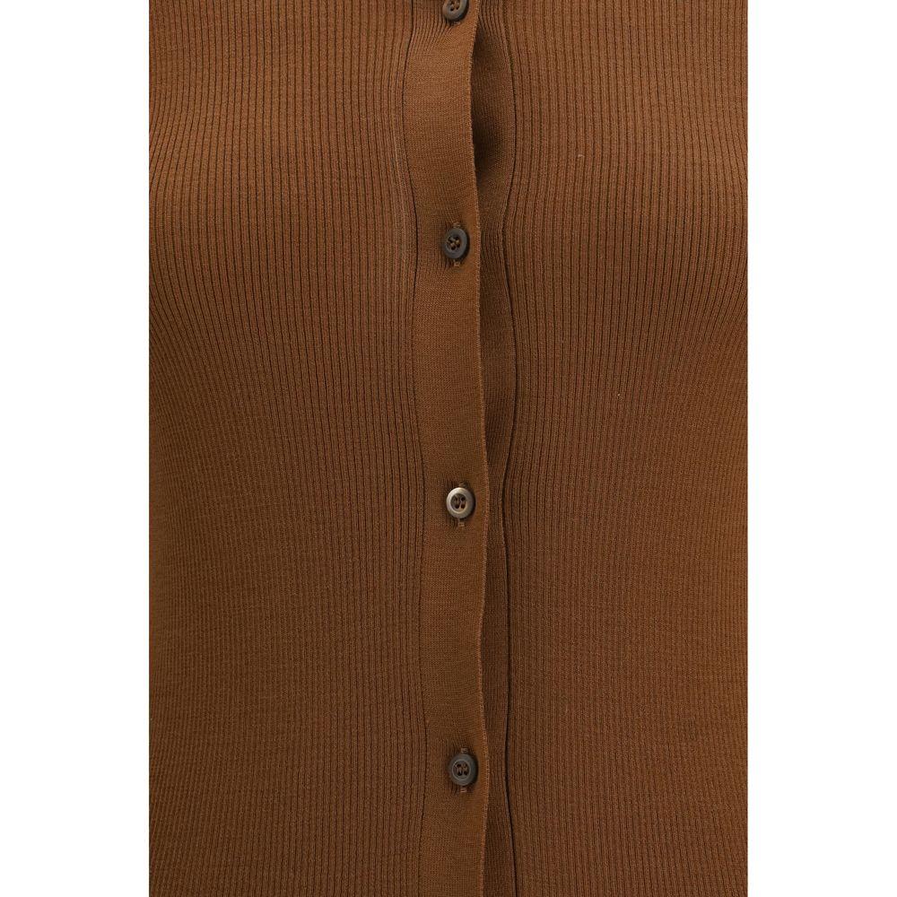 Prada Brown Fleece Wool Cardigan - Zeiniez