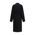 Max Mara Black Fleece Wool Coat