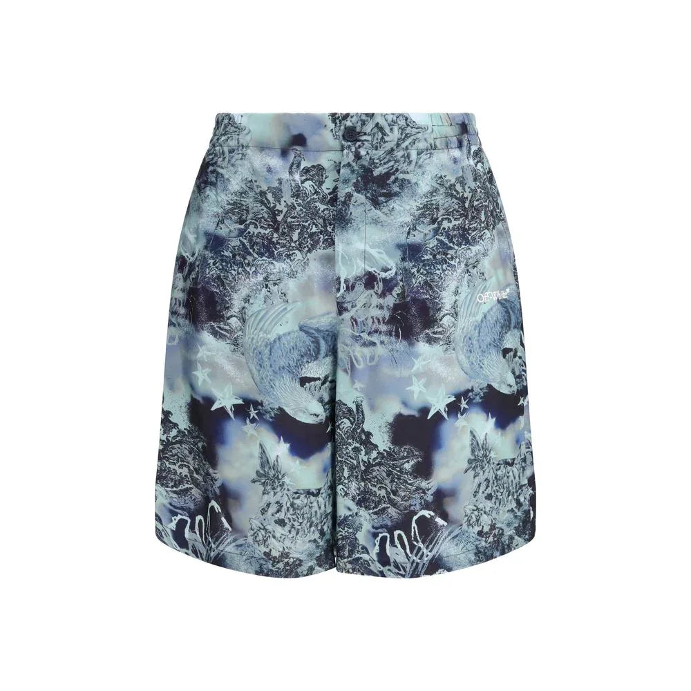 Off-White Multicolor Viscose Bermuda Shorts - Zeiniez