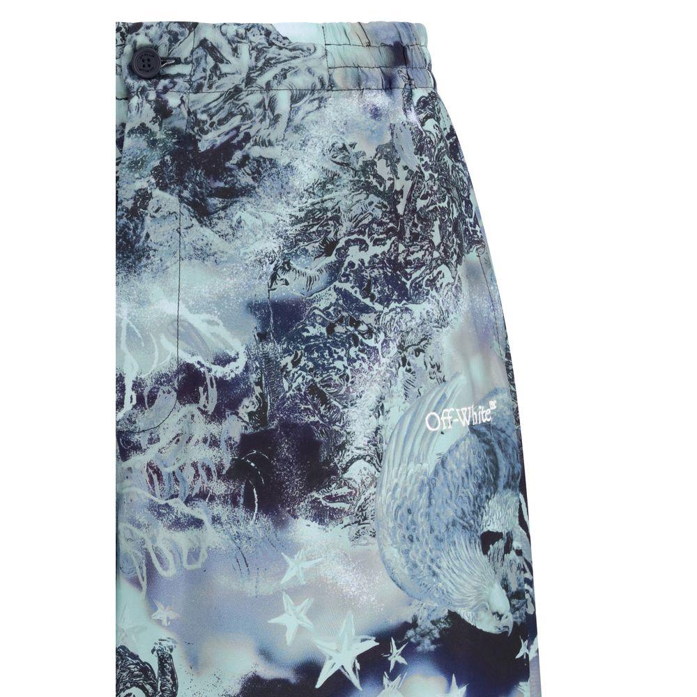 Off-White Multicolor Viscose Bermuda Shorts - Zeiniez