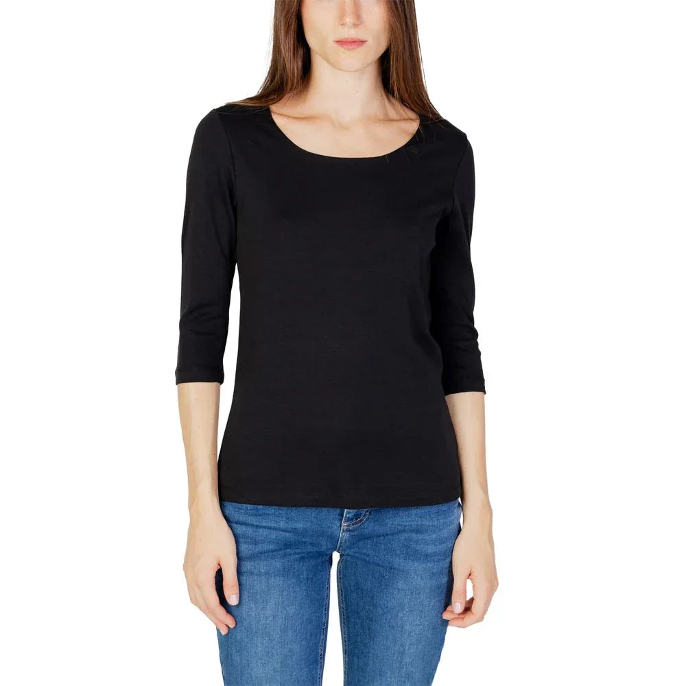 Street One Black Cotton Long Sleeve T-Shirt - Zeiniez
