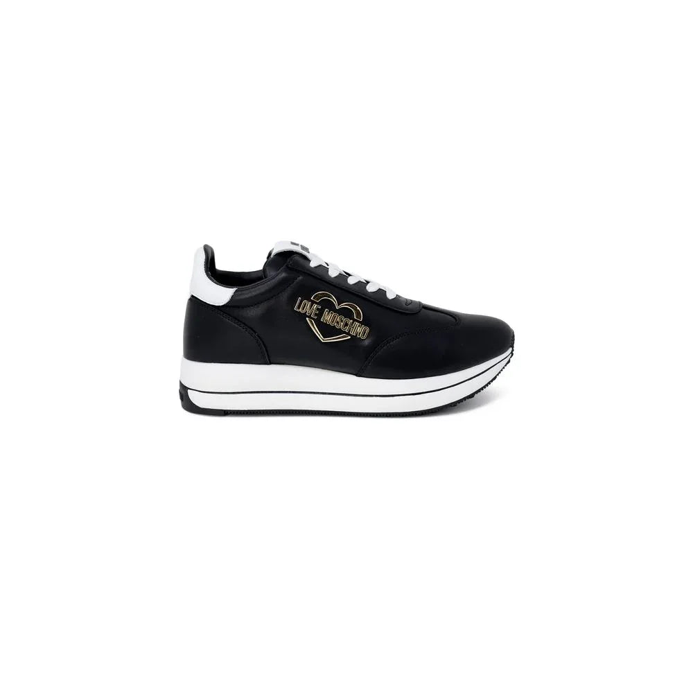 Love Moschino Black Leather Low Top Sneakers - Zeiniez