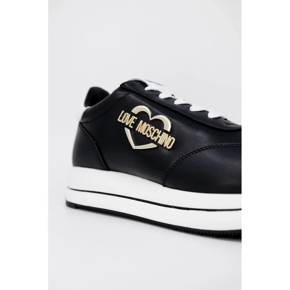 Love Moschino Black Leather Low Top Sneakers - Zeiniez