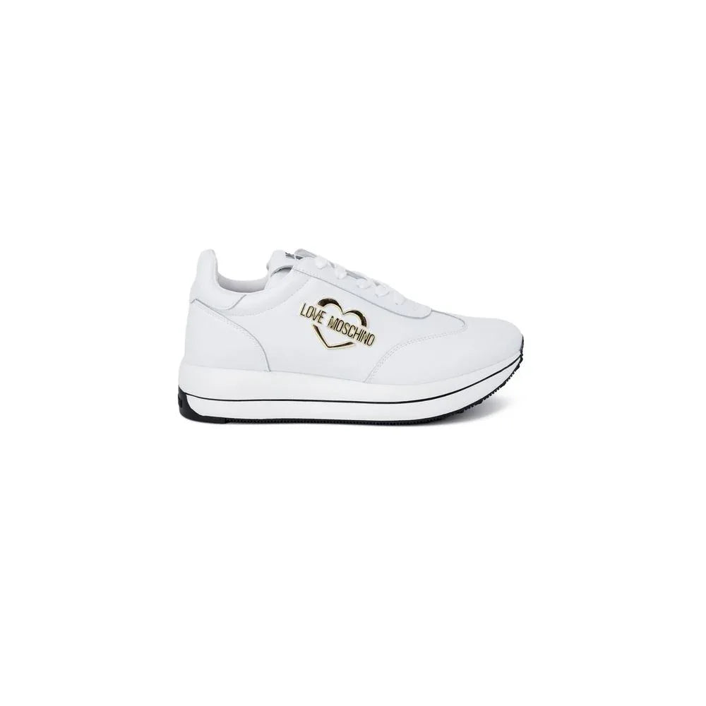 Love Moschino White Leather Low Top Sneakers - Zeiniez