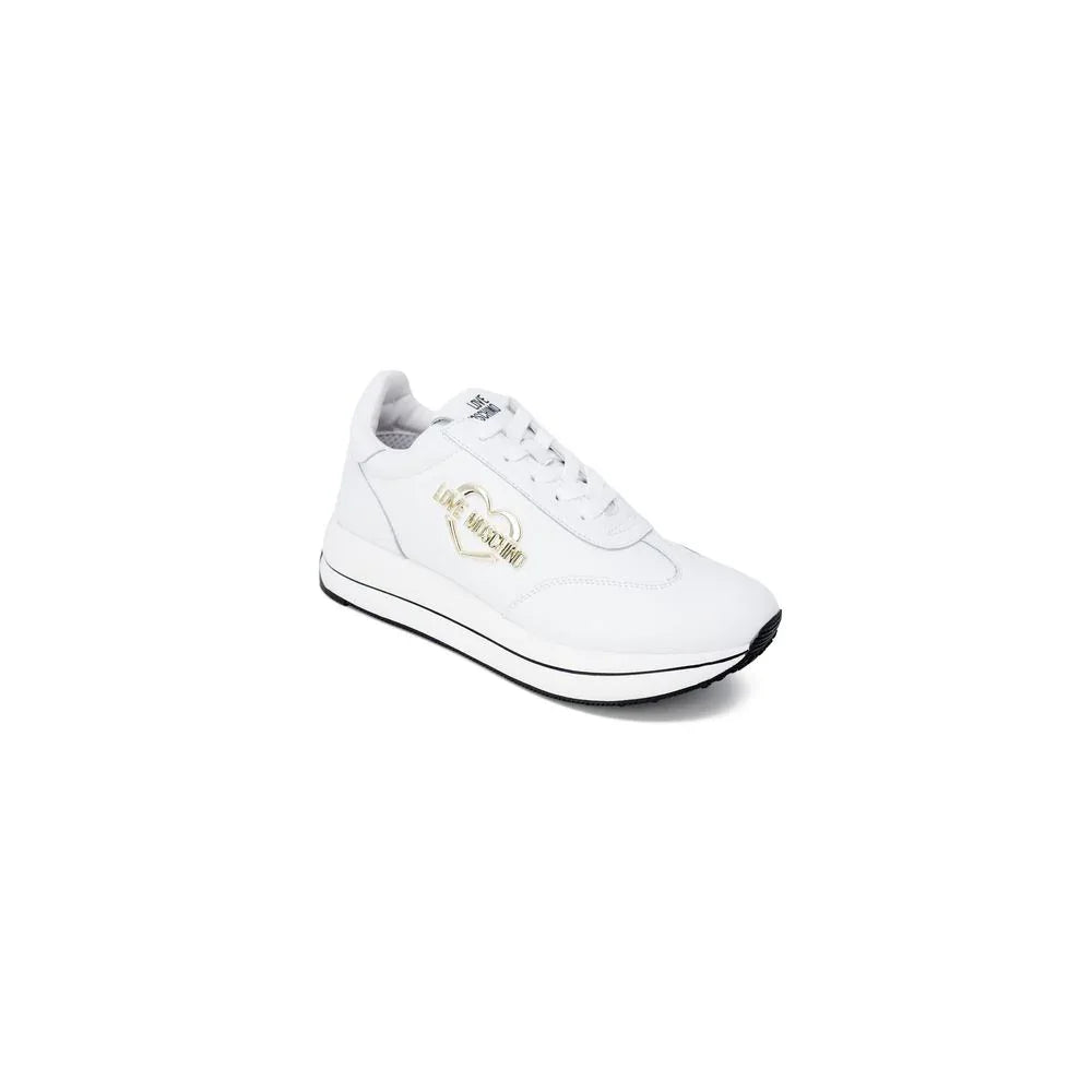 Love Moschino White Leather Low Top Sneakers - Zeiniez